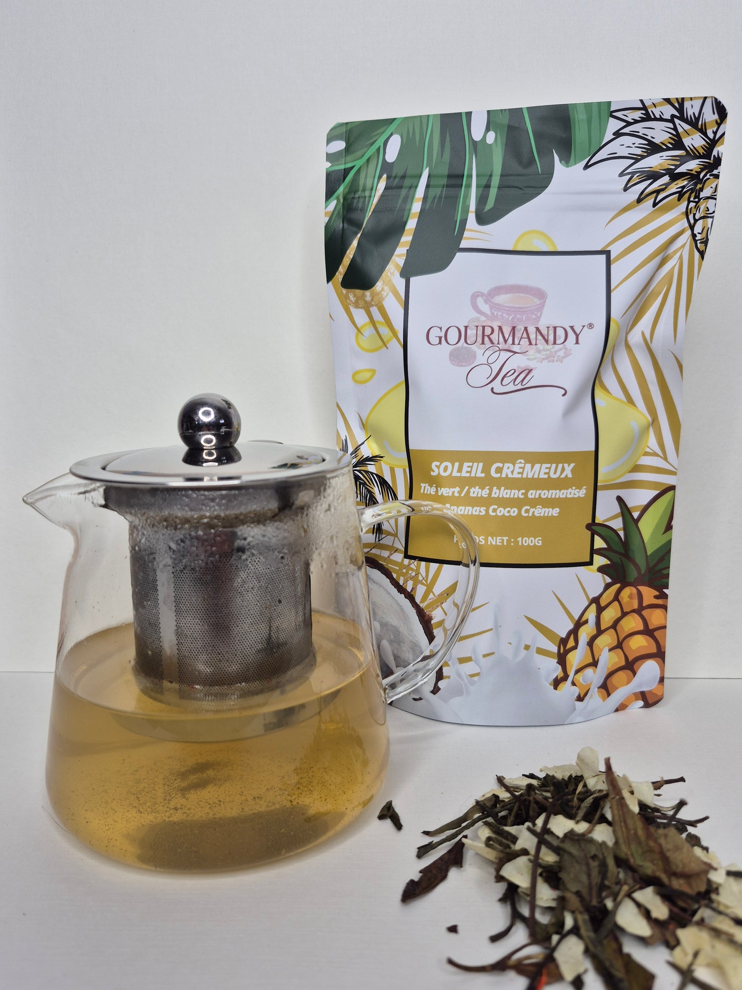 Thé vert parfumé "SOLEIL CREMEUX" - Saveur Pina Colada