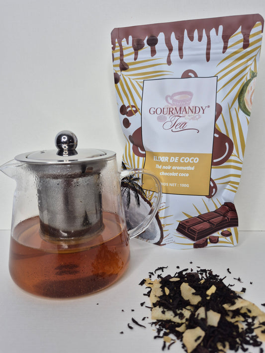 Thé noir parfumé "ELIXIR DE COCO" - Saveur Chocolat Coco