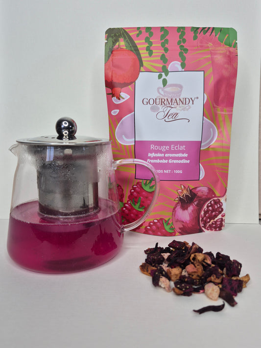 Infusion parfumée "ROUGE ECLAT" - Saveur Framboise Grenadine