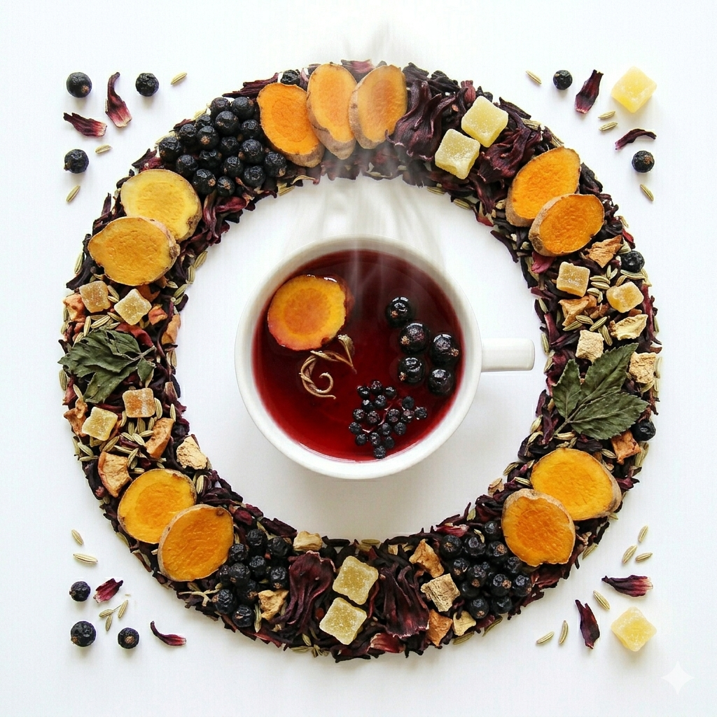 Infusion parfumée "CASSIS DORE" - Saveur Curcuma Cassis