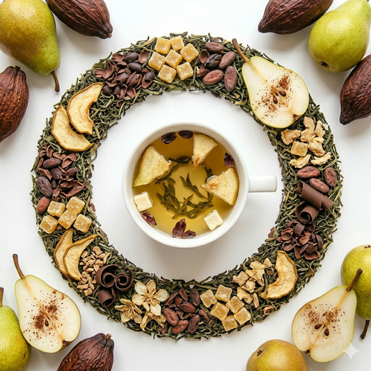 Thé vert parfumé "POIRE BELLE HELENE" - Saveur Poire Chocolat