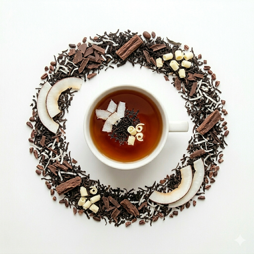 Thé noir parfumé "ELIXIR DE COCO" - Saveur Chocolat Coco