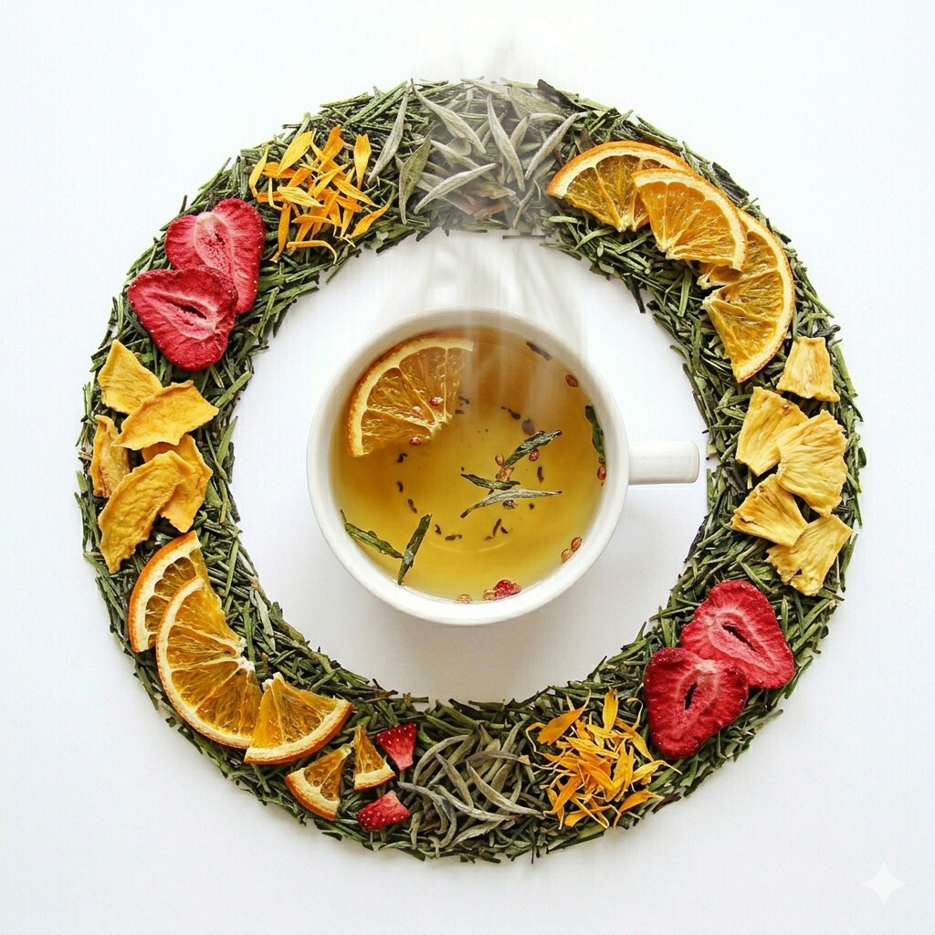 Thé vert parfumé "ECLAT FRUITE" - Saveur Fraise Ananas