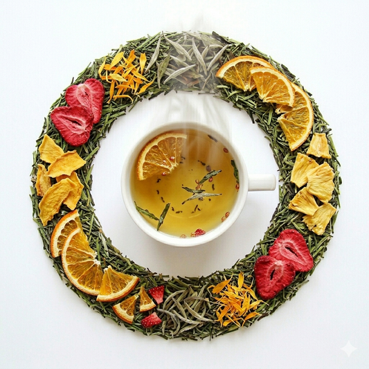 Thé vert parfumé "ECLAT FRUITE" - Saveur Fraise Ananas