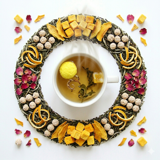 Thé vert parfumé "MANGO CREAMY" - Saveur Yaourt à la mangue