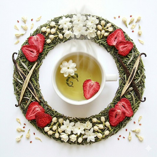 Thé vert parfumé "JARDIN D'ETE" - Saveur Vanille Jasmin